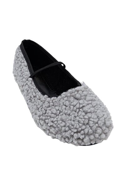 Liger Soft and Single Striped Plush Women's Ballerinas - Furnish