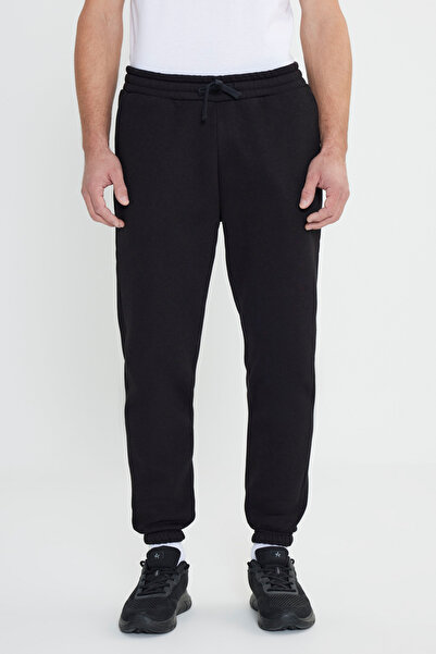 AC&Co / Altınyıldız Classics Men's Black Fleece Cotton Tracksuit Set - 3 Thread, Pockets, Standard Fit