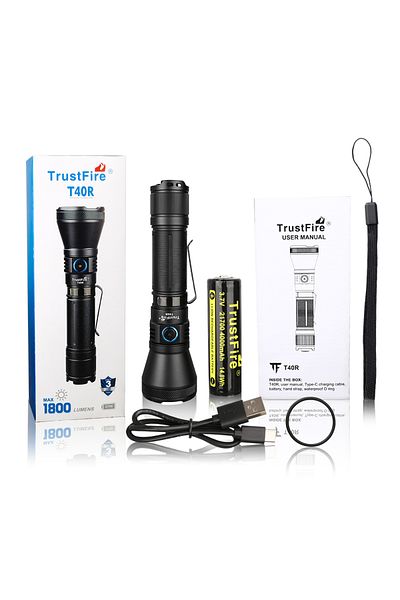 Choice Lithium Ion Battery Black T40r Tactical Kit Trustfire T40r Army Tactical Led Flashlights 1800 Lumens