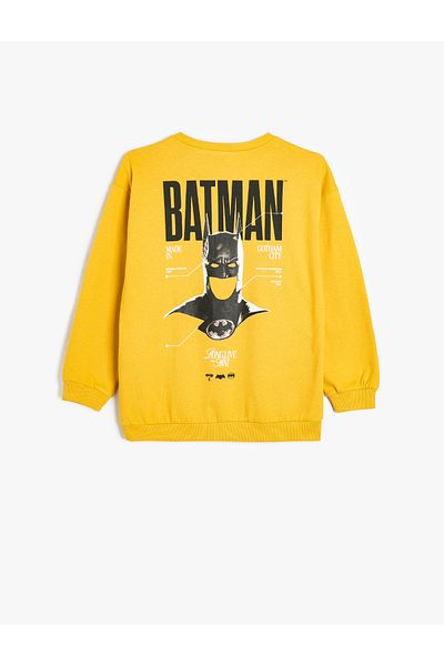 Koton Licensed Batman Printed Cotton Long Sleeve Sweatshirt