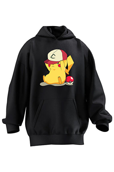 NMG TEKSTİL سويت شيرت بقلنسوة من القطن الفاخر للجنسين مع قبعة سوداء مطبوعة بي...