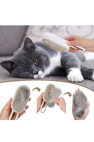 TOYFEST Soft Silicone Handle Steam Cat Comb, Steam Cat & Dog Washing Brush Comb