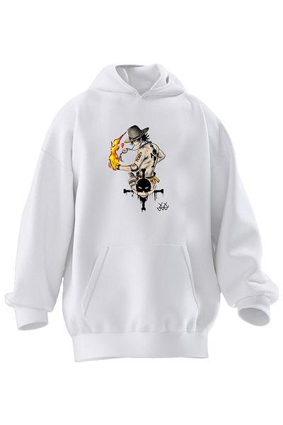NMG TEKSTİL Λευκή φλόγα - Unisex φούτερ με κουκούλα 3 νημάτων