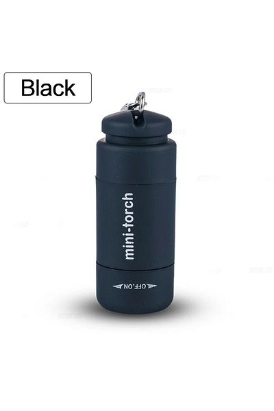 Choice black 1PC Mini Keychain Pocket Torch USB Rechargeable LED Light Stonego Flashlight Lamp Waterproof K