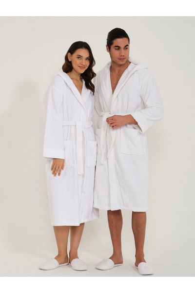 embays collection Μπουρνούζι με κουκούλα Unisex - 100% βαμβάκι, σχέδιο σάουνας μπάνιου, γυναικεία/ανδρικά