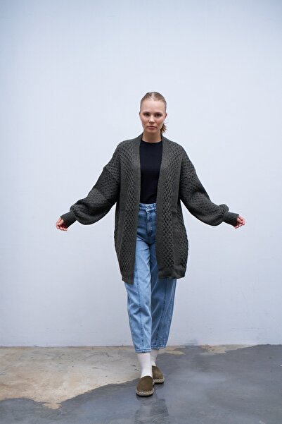 QANU Khaki Candy Knitwear Cardigan