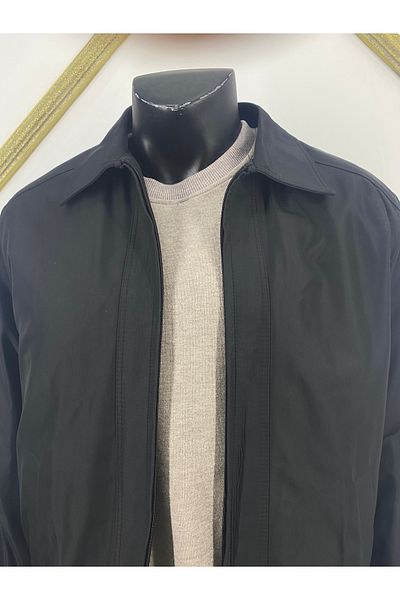 Sadık Collection Men's Classic Sleeve and Waist Elastic Polo Collar Dad Coat 1510