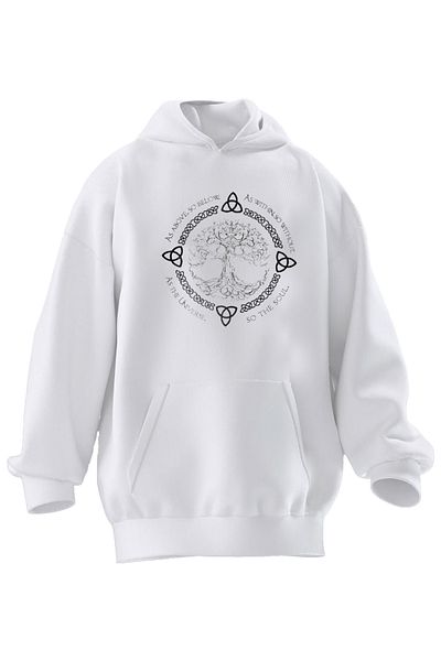 NMG TEKSTİL Φούτερ Unisex Premium Cotton White So The Soul με κουκούλα με 3 νήματα