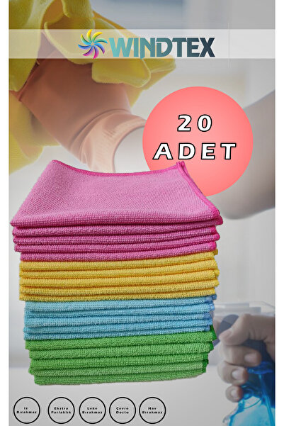 viber 20 Adet Mikrofiber Temizlik Bezi İz Bırakmaz Süper Emicili 40x40