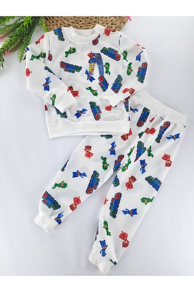 Butik Σετ Πιτζάμες Αγόρι/Κορίτσι με στάμπα 2 νήμα χωρίς φλις