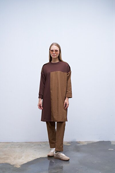 QANU Brown Garnished Sweatshirt