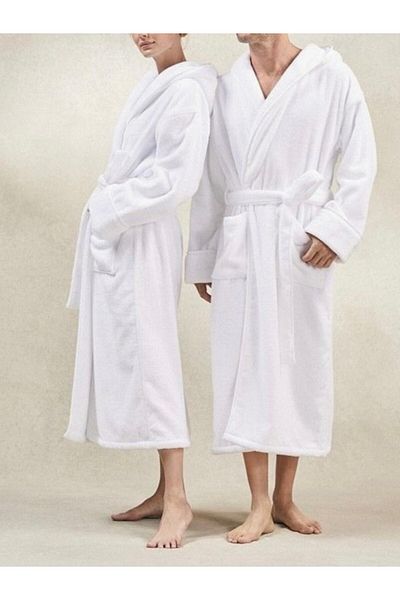 embays collection Μπουρνούζι με κουκούλα Unisex - 100% βαμβάκι, σχέδιο σάουνας μπάνιου, γυναικεία/ανδρικά
