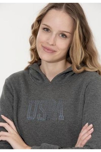 U.S. Polo Assn. Hanorac de bază cu glugă, antracit, Melange