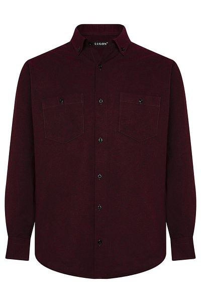 LUGON Men's Double Pocket Winter Cashmere Shirt