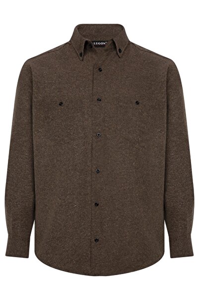 LUGON Чоловіча сорочка з двома кишенями з кашеміру на зиму