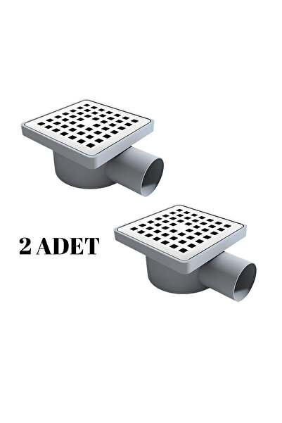 DESIPHON 2ADET 10*10 YANDAN ÇIKIŞ ÇAP 50 KARE KROM  YER SİFONU SU GİDERİ BALKON GİDERİ BANYO GİDERİ