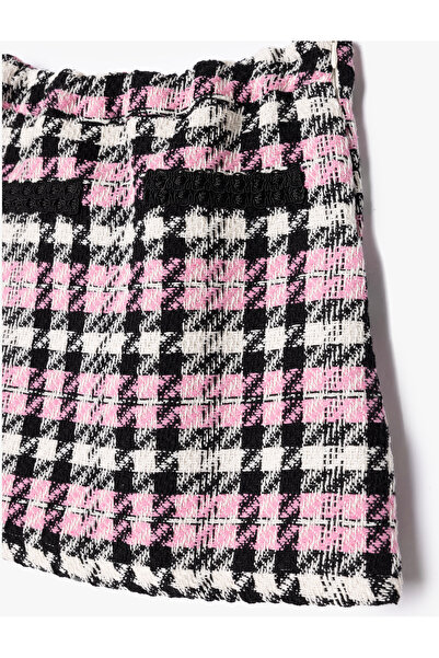 Koton Φούστα Tweed - με απλικέ τσέπης και ελαστική μέση