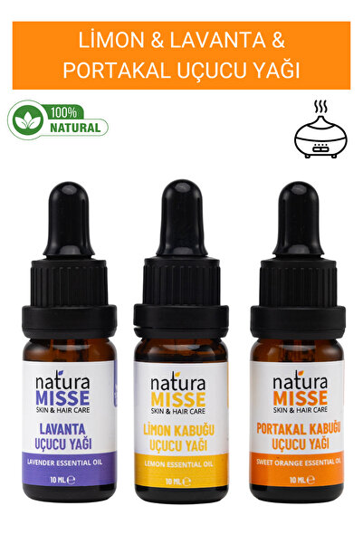 NaturaMisse Limon Uçucu Yağı- Lavanta Uçucu Yağı- Portakal Yağı %100 Saf Doğal
