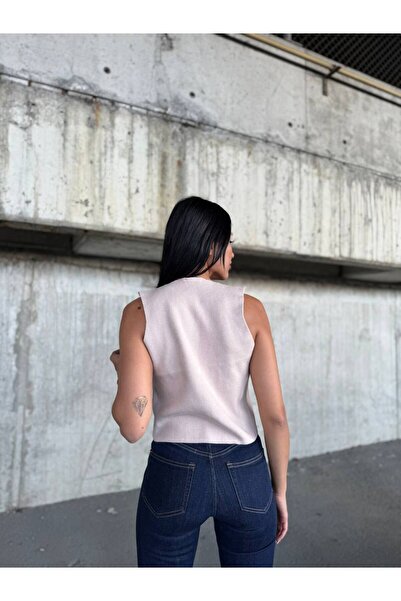 aytenli V-подібний виріз спереду, шнурівка, середньої товщини, стандартний розмір, трикотажний жилет