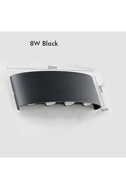 Choice مصباح جداري ذكي RGB أسود 6-10 واط، 8 واط، إضاءة خارجية، 2700-6500 كلفن، إضاءة متغيرة الألوان، تحكم عبر تطبيق واي فاي