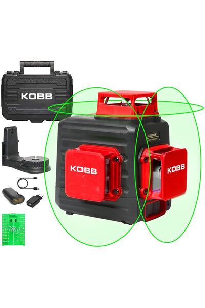KOBB KBL34G 40 Metre Profesyonel Li-ion Şarjlı 3X360⁰ Otomatik Hizalamalı Yeş...