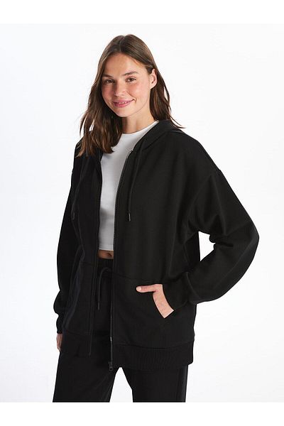 LC Waikiki Xside Hooded Oversize Women's Zippered Sweatshirt