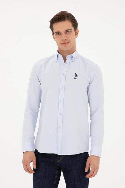 U.S. Polo Assn. ASSN. POLO SUA. Cămașă albastră țesută pentru bărbați