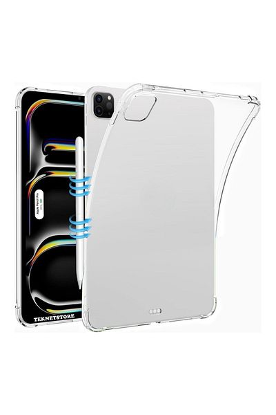 TEKNETSTORE ipAd Pro 11" 2024 M4 Chip CompAtible - TrAnspArent Silicone CAse with Corner Protection A2836 A2837 A3006