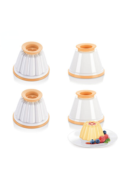 Choice 4 قطع 4 قطع قوالب بودنغ بلاستيكية قوالب جيلي باناكوتا مع أغطية قوالب ب...