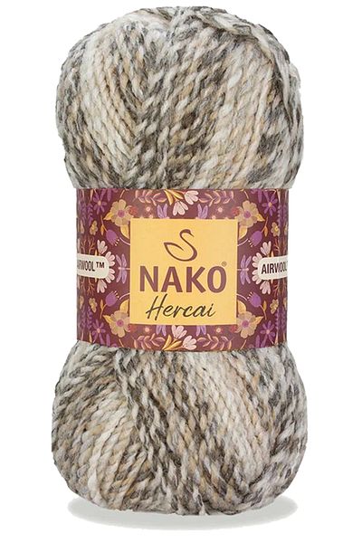 NAKO Hercai 5 Pieces Marbled Cardigan and Sweater - Beanie Hand Knitting Yarn Wool 7309