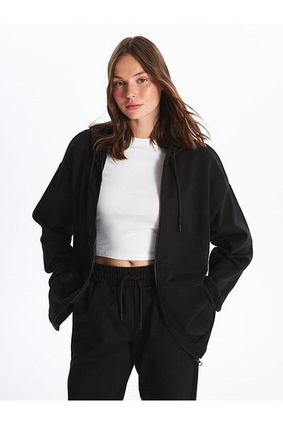 LC Waikiki Xside Hooded Oversize Women's Zippered Sweatshirt