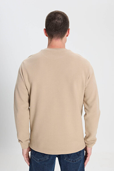 WRANGLER Erkek Sweatshirt Bej W242501614 M Local Coll. Crew Neck