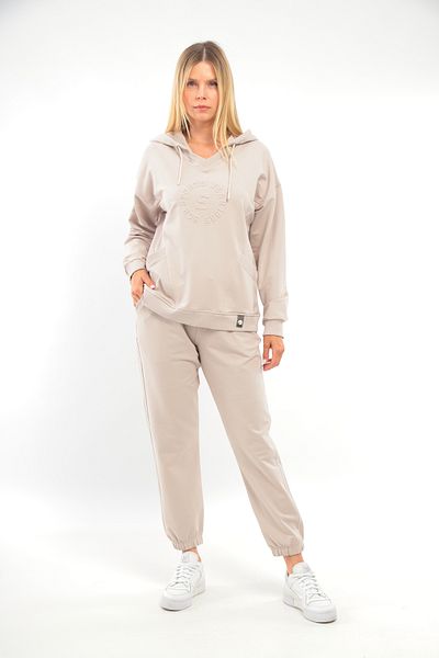 SOCCER Hooded Large Size Women's Sweat Tracksuit Set 2 Thread 21642