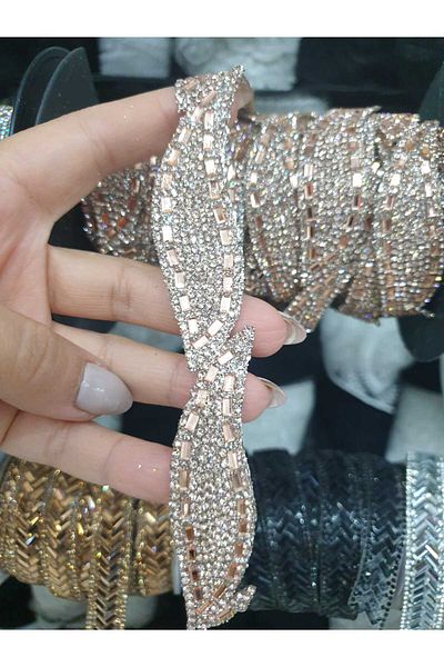 ESRA ŞELEM Rose Colored Leaf Model Decorative Strip - Iron-On Accessory Clothing Hobby