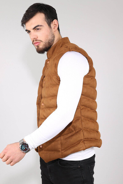 Delpino Men's Tan Spring Suede Vest