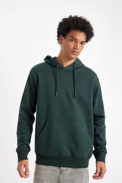 DeFacto Dark Green Men's Sweatshirt - X8283Az/Gn536
