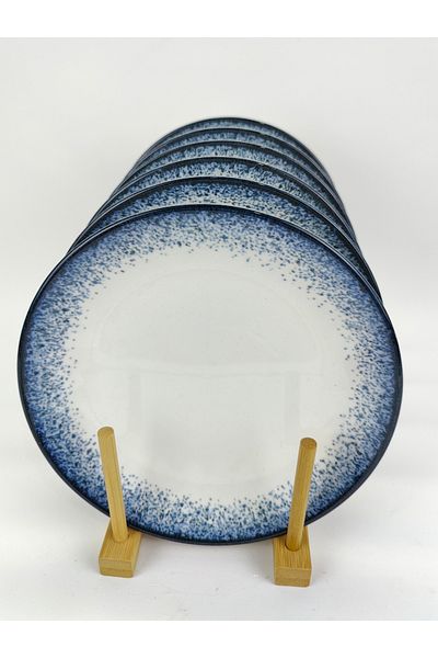 Kütahya Porselen Corendon Series - Blue Spotted 21 cm Sweet Plate, Set of 6