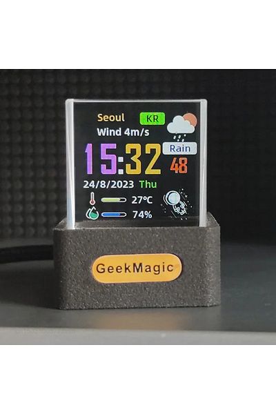 Choice Geekmagic Crystal Fragrance Photo Protection Desktop Holographic Weather Station Digital Clock