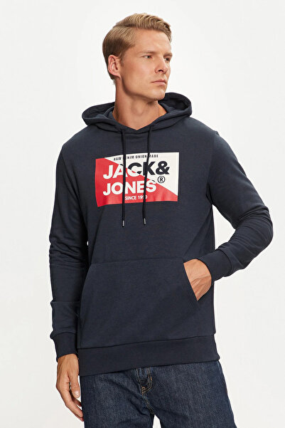 Jack & Jones Ανδρικός ιδρώτας Jjnolan - Βαμβακερό, εμπριμέ, χαλαρή εφαρμογή, κουκούλα, ιδρώτας 12256849
