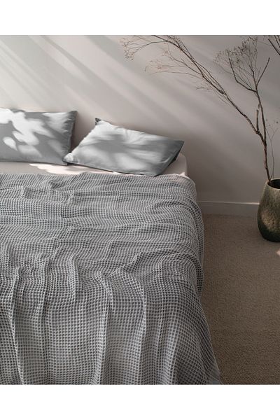 Madame Coco Beatrice Single 100% Cotton Bedspread - Gray