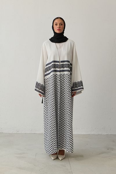 LEYLA STORE Kefiye Patterned Abaya