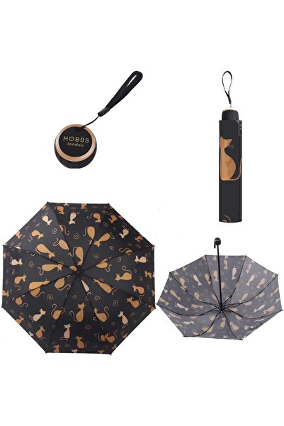 Bosile Kedi Desenli 8 Telli Manuel Rüzgara Dayanıklı Şemsiye