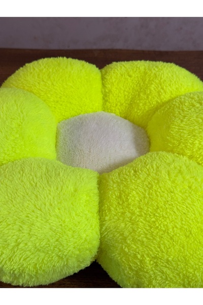 happyteks وسادة ديزي قطيفة باللون الأخضر النيون