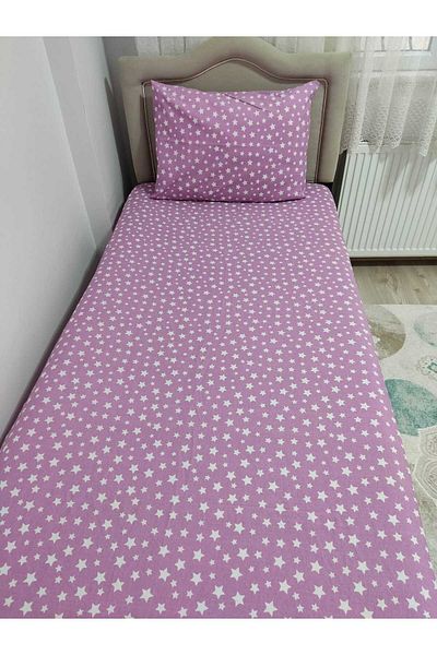 Mert Collection Çarşı Star Patterned Single Ranforce Fabric Sheet Set - Non-Elastic
