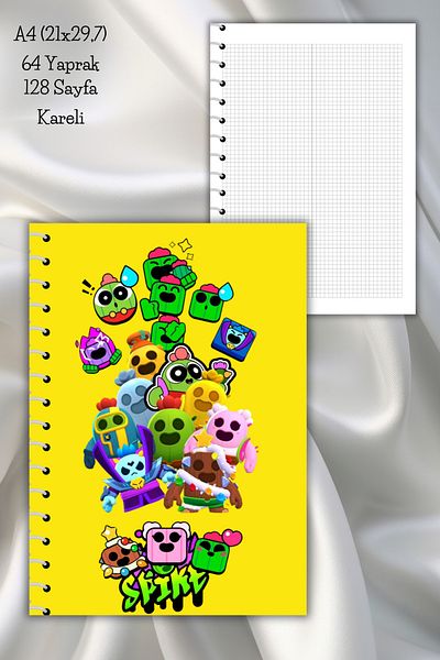 daily notebook دفتر ملاحظات مربع A4 من براول ستارز |   غطاء PVC | 128 صفحة |   80 جرام ورق عالي الجودة |   مفكرة (21×29,7 سم)