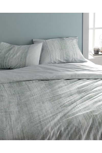 Madame Coco Sarthe King Size 100% Cotton Madame Coco Crep Printed Duvet Cover Set - Blue