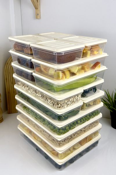 FİTHOME 16Pcs Fitbox Refrigerator and Freezer Organizer Airtight Storage Container Set