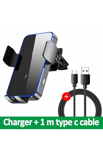 Choice Black 30W Dual Coil Car Wireless Charger for Samsung Galaxy Z Flip 5 4 3 S22 iPhone Auto Clamp Fast
