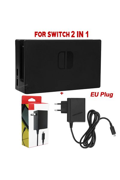 HeroAngel 2in1 Eu Plug 2in1 For Ns Switch Tv Dock Charging Base For Nintend Switch Tv Hdmi-compatible Dock Sta