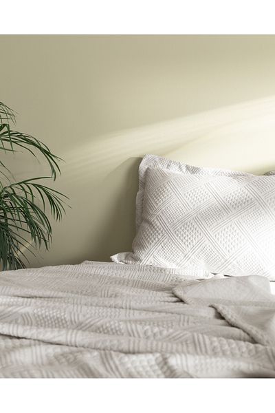Madame Coco Triangle King Size 100% Cotton Bedspread - Gray - Luxury Collection
